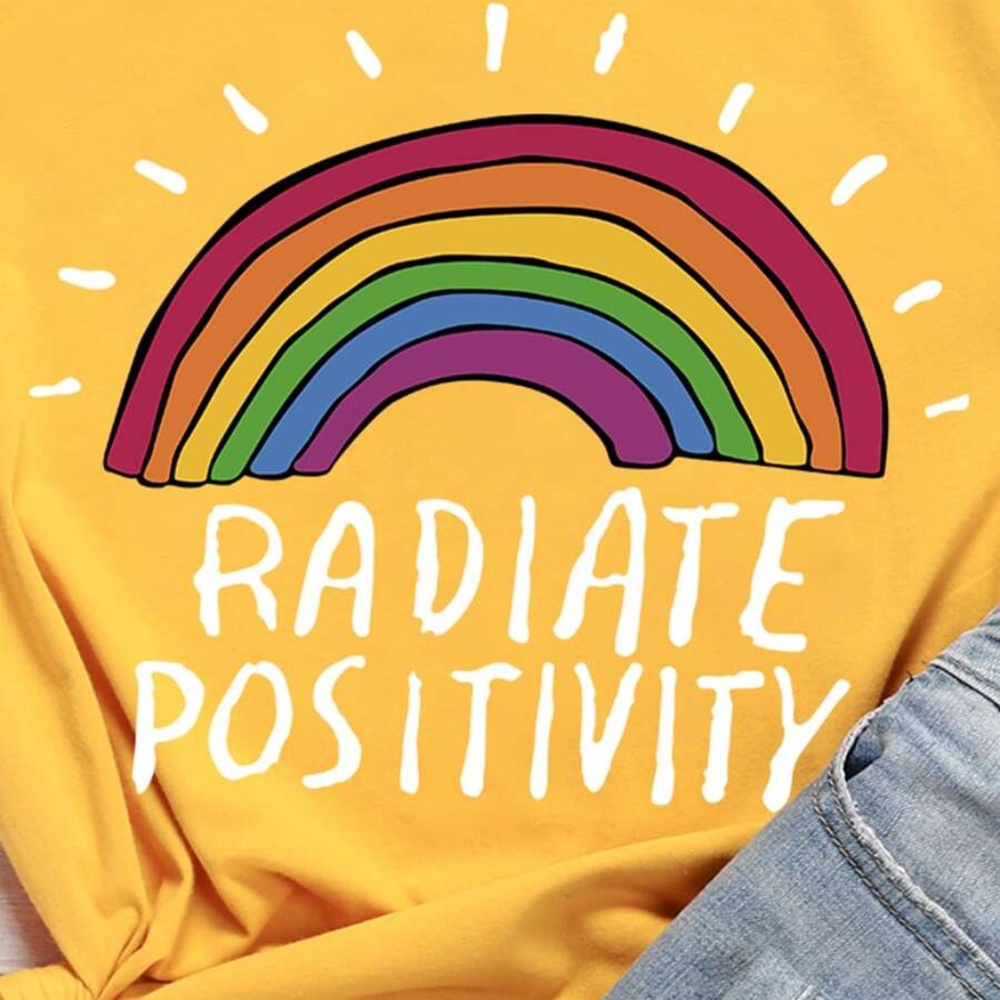 black rainbow Radiate Positivity graphic tee - Picture 5 of 5